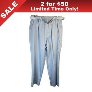 [Sale: 2 for $50!] Alfred Dunner Belted Pants | Light Blue | Size 18W 0372